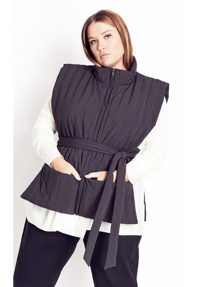 Sleek Tie Vest - steel, GREY, on-hover image number 1