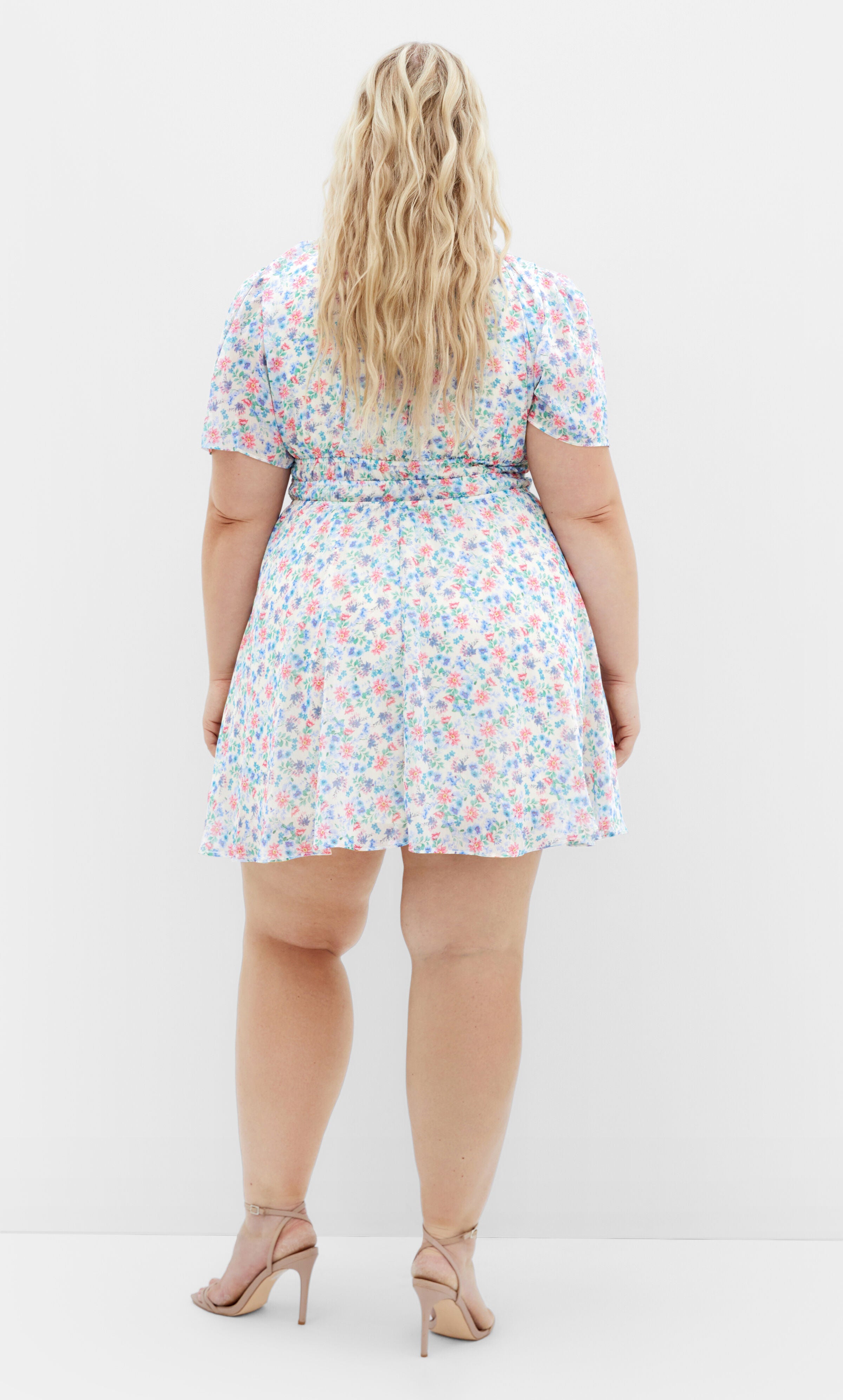 Cara Print Dress - cream, PURPLE, alternate image number 3