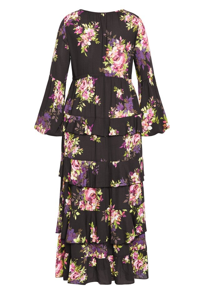 Violet Print Maxi Dress, VIOLET BLOOM, alternate image number 3