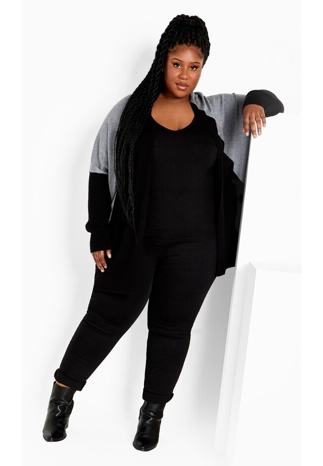 Splice It Cardigan, BLACK CHARCOAL, alternate image number null