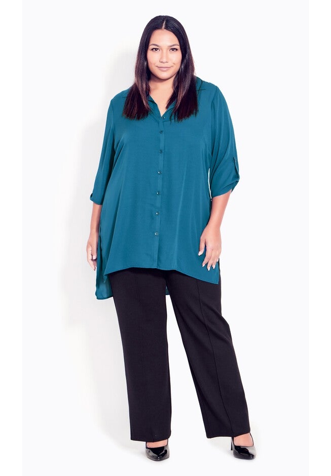 Longline Blouse, TEAL, hi-res image number null