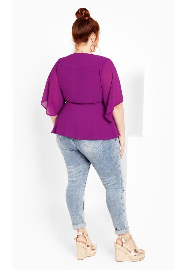 Elegant Wrap Top - magenta, PINK, alternate image number 2