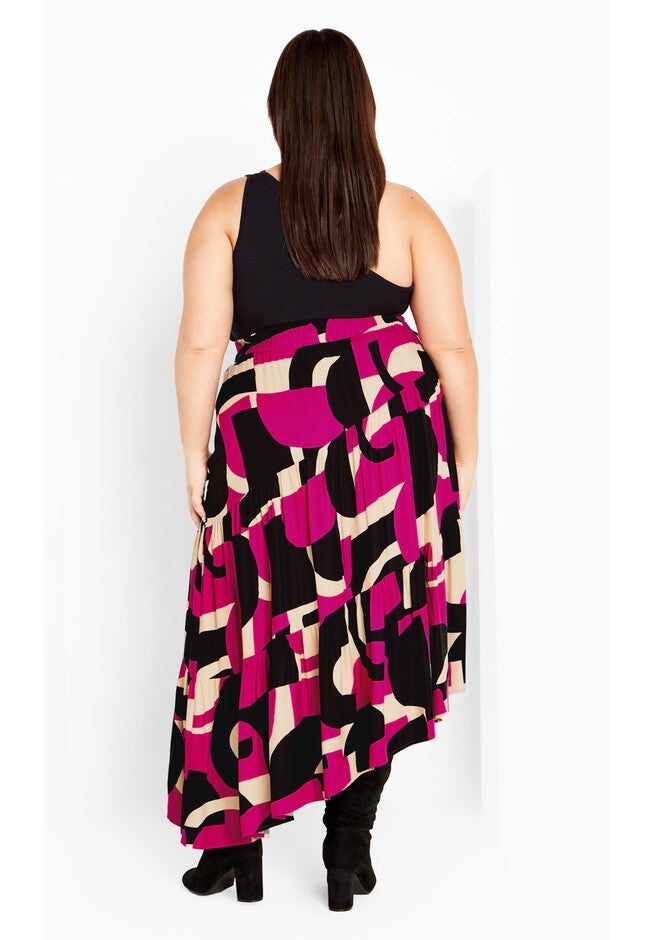 Saskia Print Skirt, MAGENTA PRINT, alternate image number null