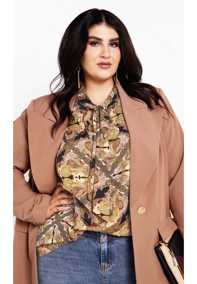 Lucille Print Shirt - paisley mirage, BROWN, on-hover image number null