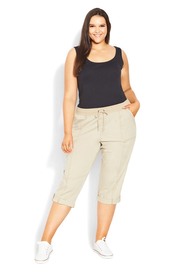 Cotton Roll Up Capri 2, SAND, hi-res image number null
