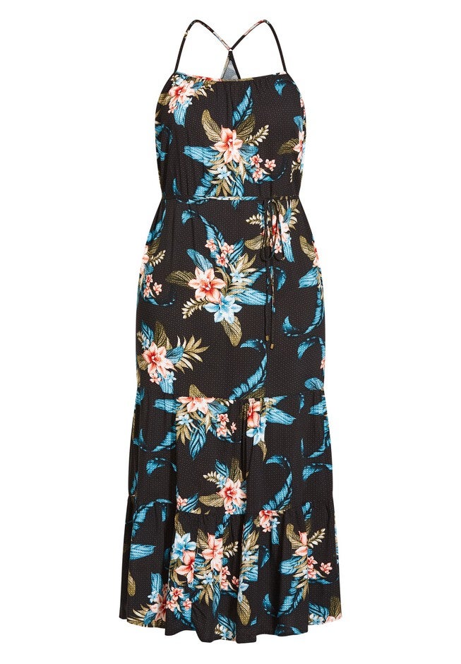 Azores Botanica Maxi Dress - black, BLACK, alternate image number null