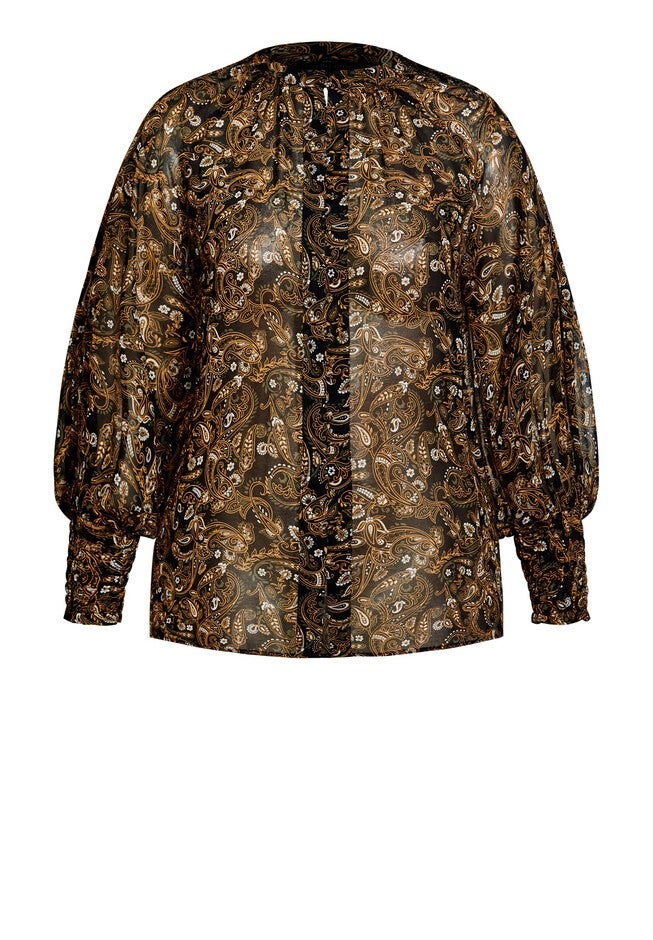 Paisley Top - black, BLACK, alternate image number null