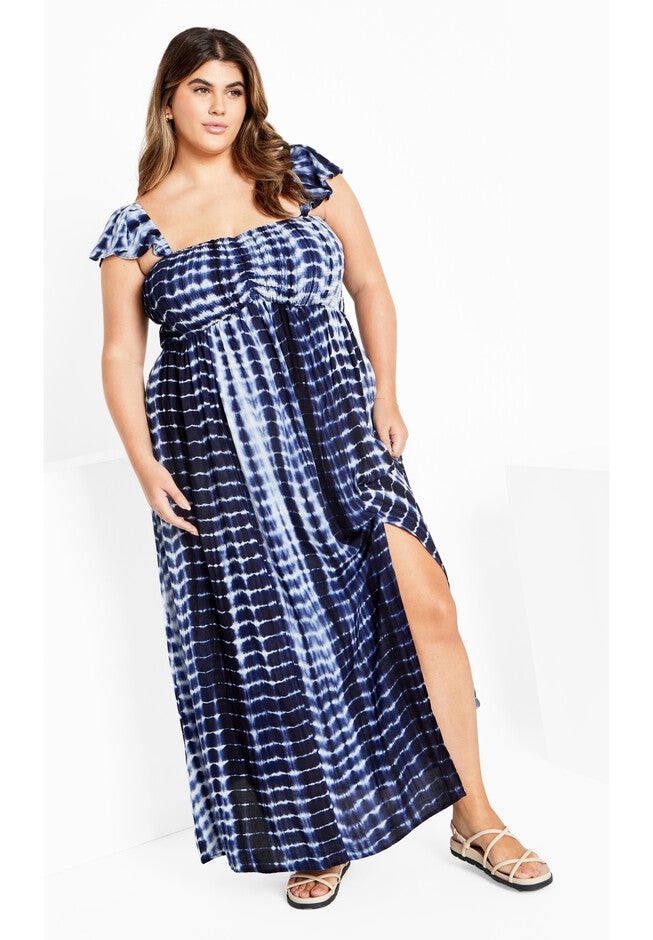 Tiarne Tie Dye Maxi Dress - blue tie dye, BLUE TIE DYE, on-hover image number null
