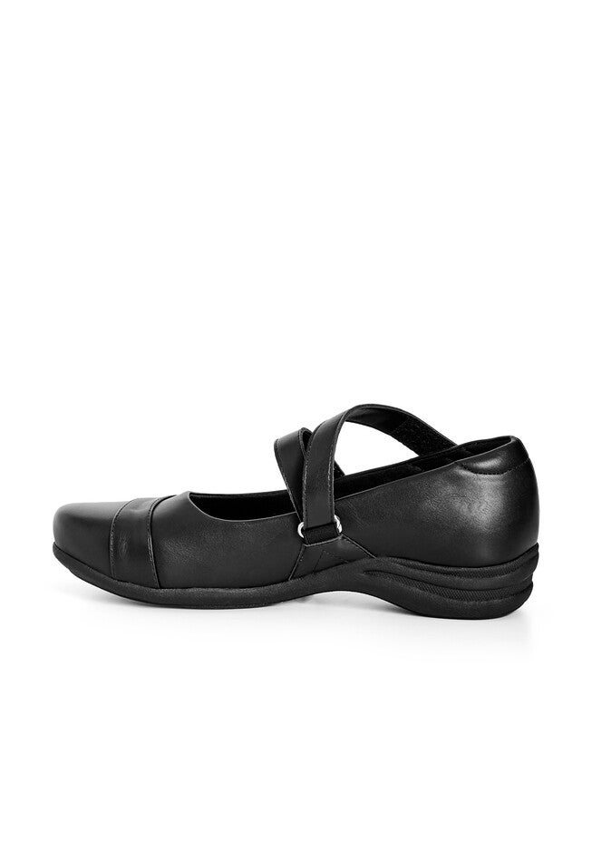 Brooklyn Comfort Crossover Strap Flat, BLACK, alternate image number null