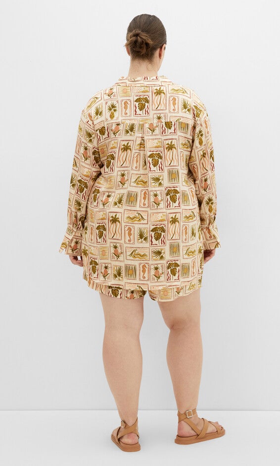 Bella Print Shirt - print, PINK, alternate image number null