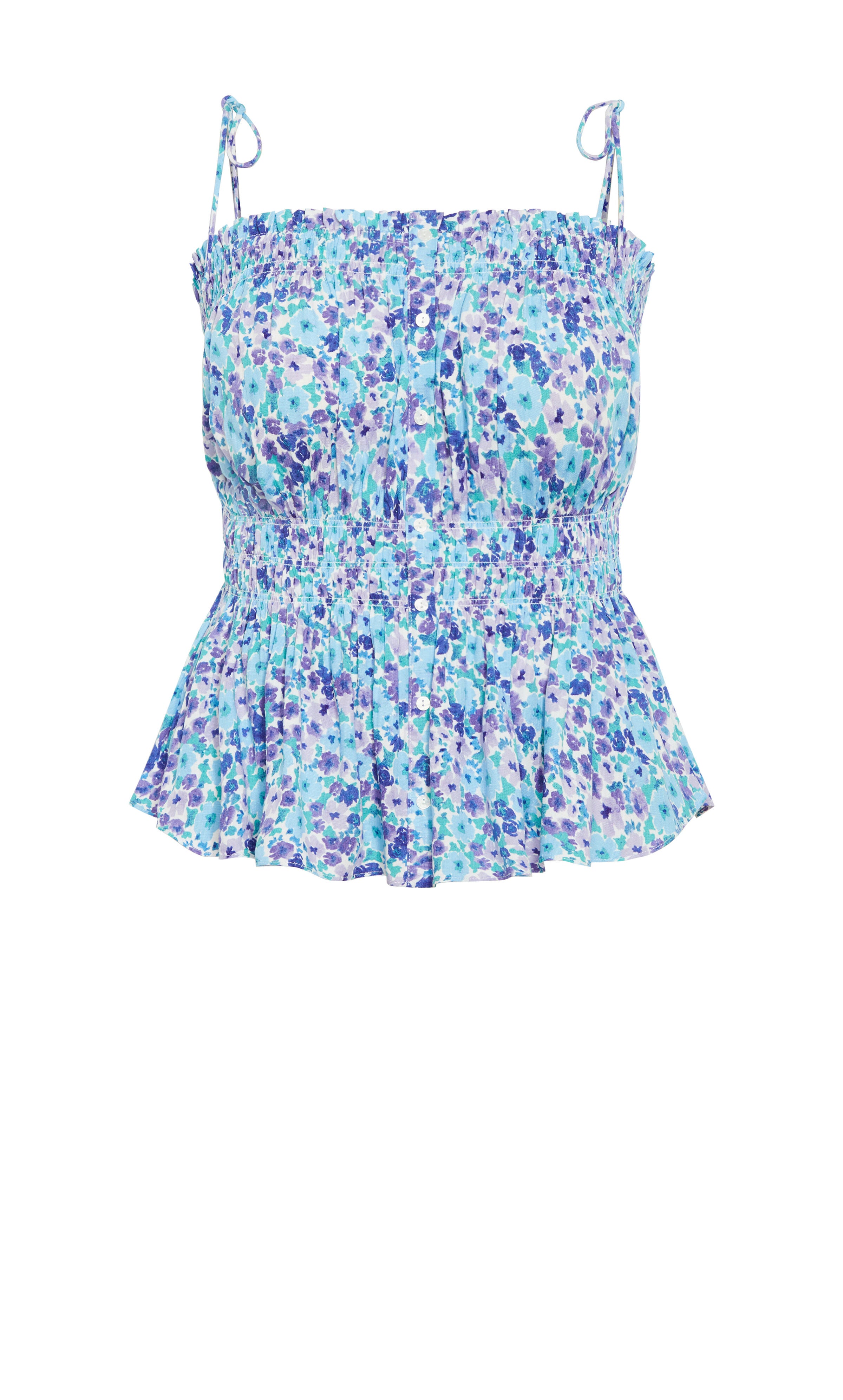 Lyla Print Top - blue, BLUE, alternate image number 3