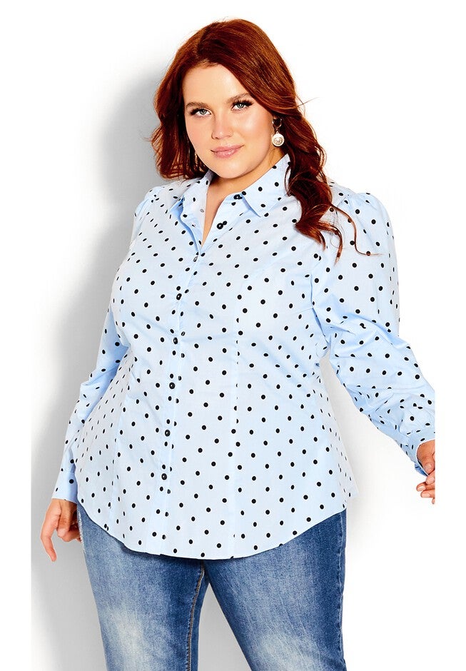 Blue Spot Shirt - blue, BLUE, on-hover image number null
