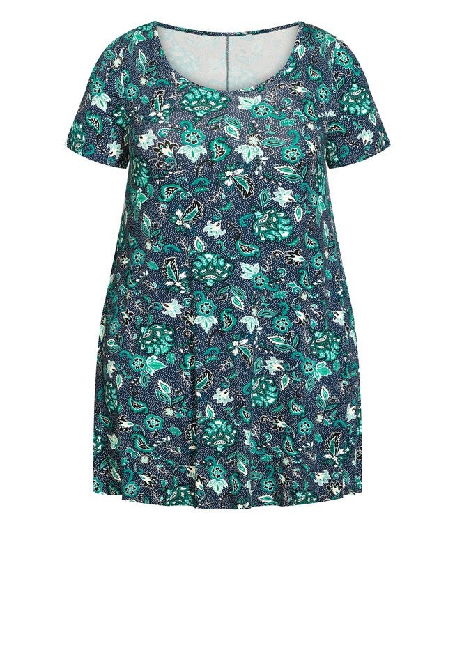 Love Swing Print Tunic, JACOBEAN NAVY, alternate image number null