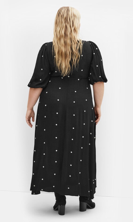 Ulla Embroidered Dress - black, BLACK, alternate image number 1