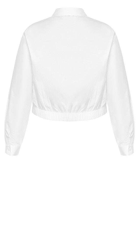 Classic Crop Shirt - ivory, WHITE, alternate image number null