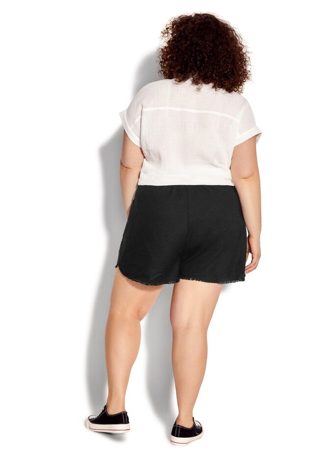 Remi Fray Hem Short, BLACK, on-hover image number null