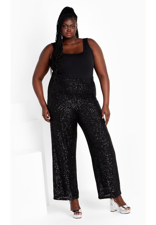 Avery Sequin Pant - black, BLACK, on-hover image number null