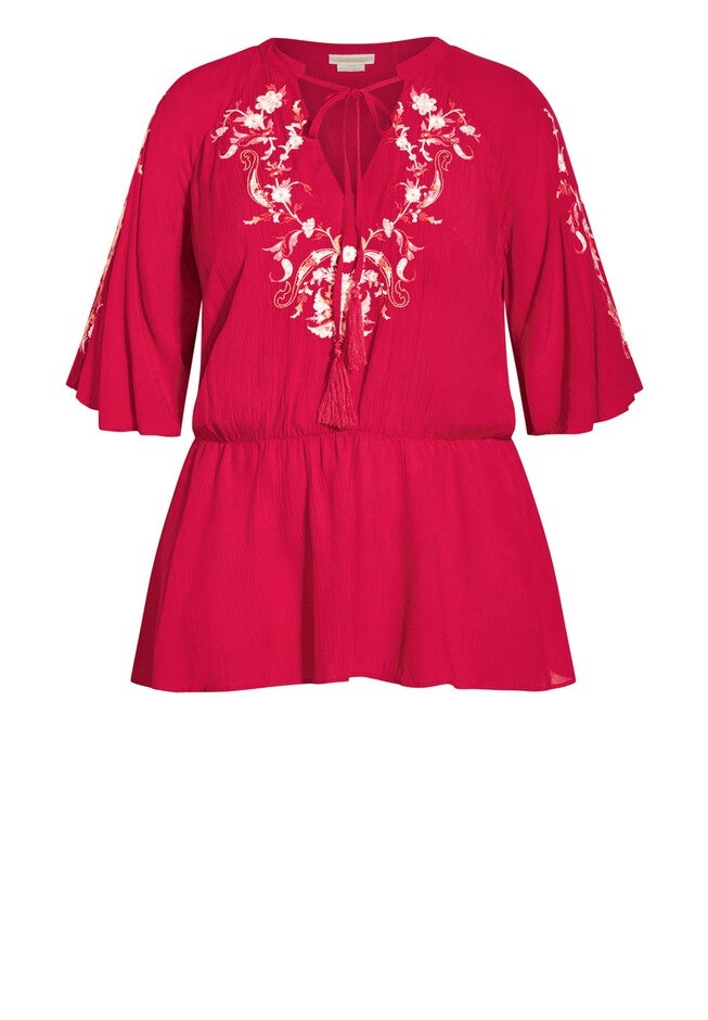 Boho Top - fire, RED, hi-res image number null