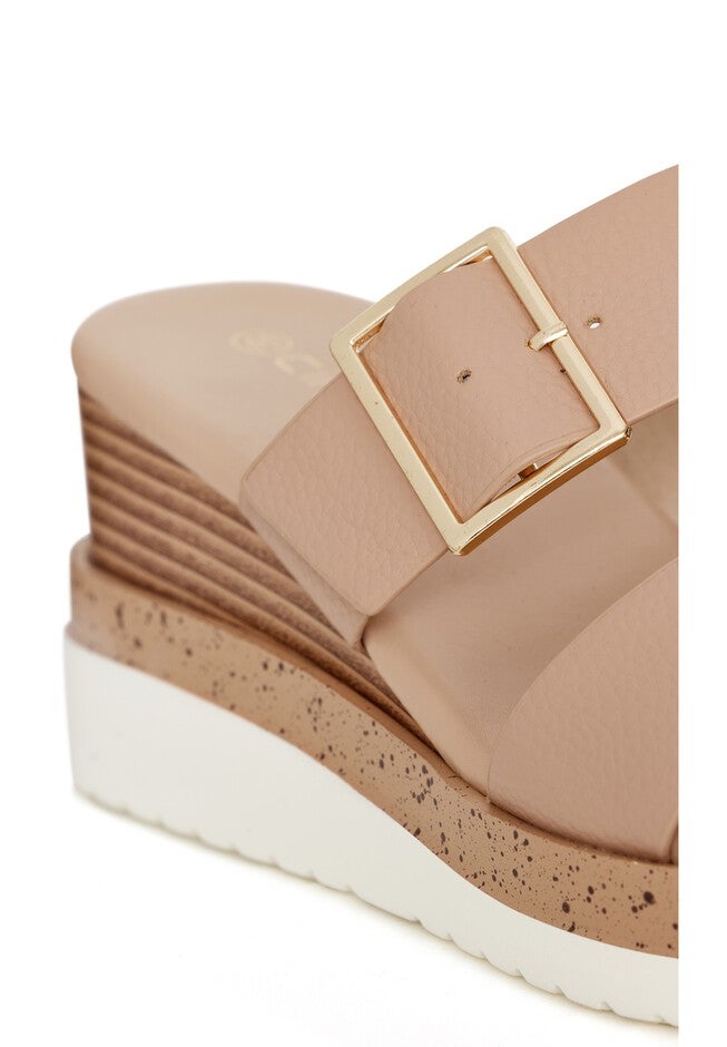 Gracie Wedge Slide - beige, BEIGE, alternate image number 4