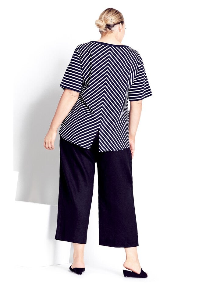 Chevron Tee - navy, BLUE, on-hover image number 1