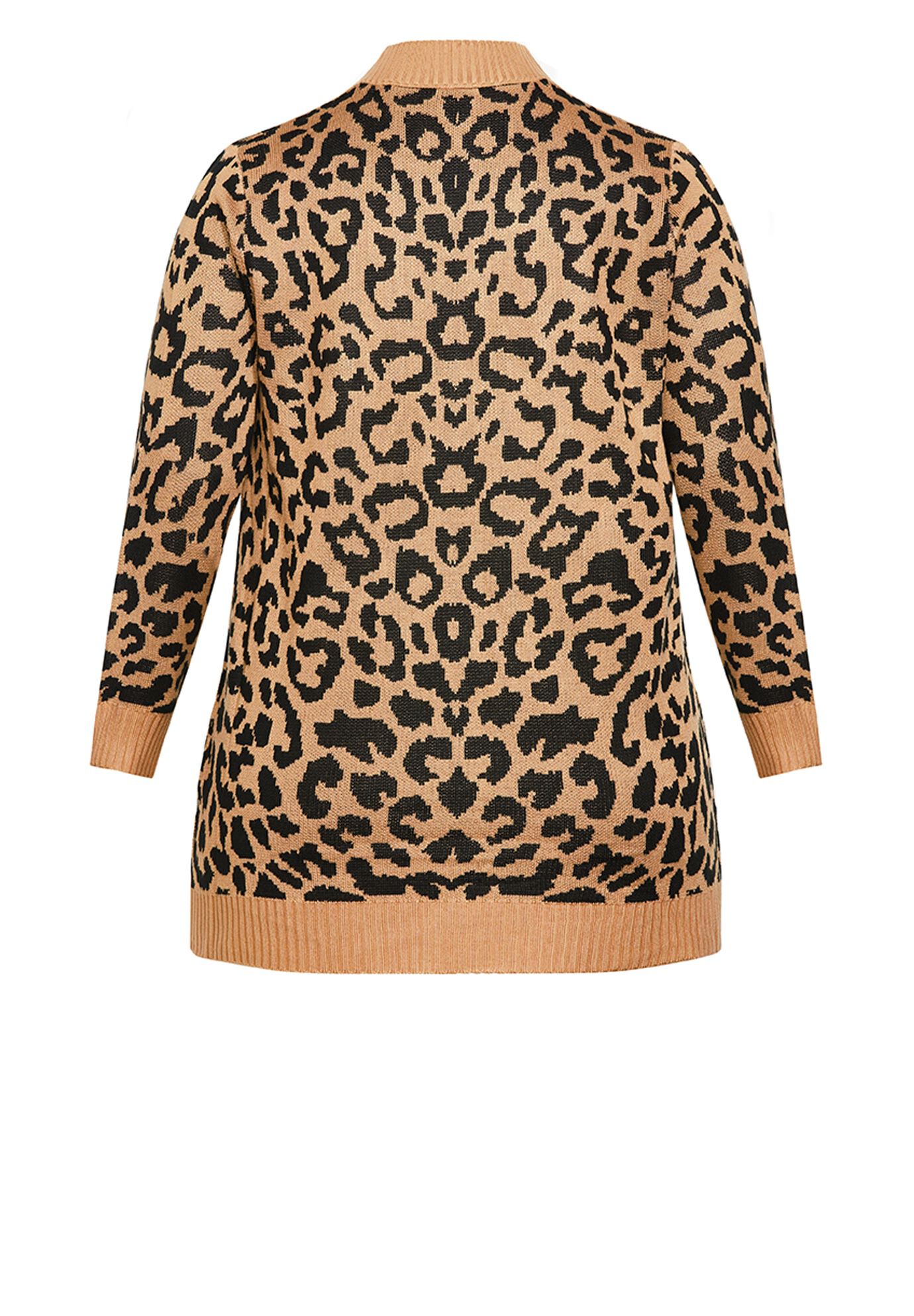 Longline Print Cardigan, TAN, alternate image number 13