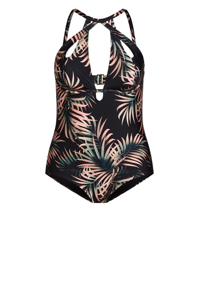 Cancun Underwire Print 1 Piece - black, BLACK, alternate image number 3