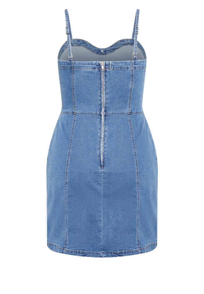 Ashlynn Dress - light wash, BLUE, alternate image number 4