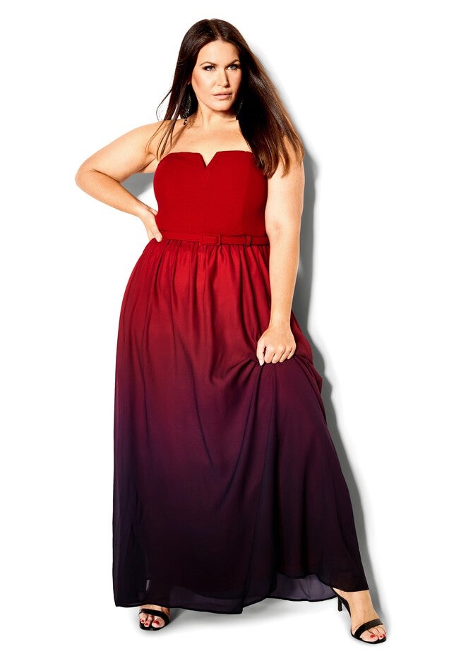 Ombre Lust Maxi Dress - ruby, RED, on-hover image number null