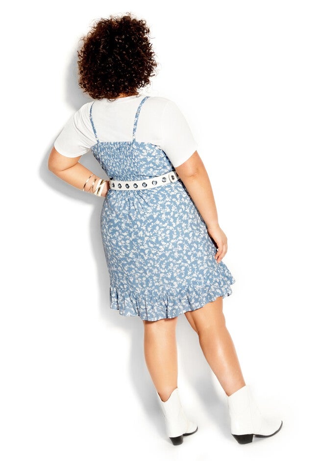 Floating Daisy Dress - powder blue, BLUE, on-hover image number 1