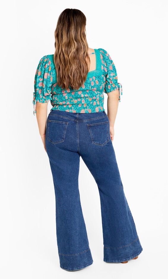 Aurora Print Top - turquoise, BLUE, alternate image number null