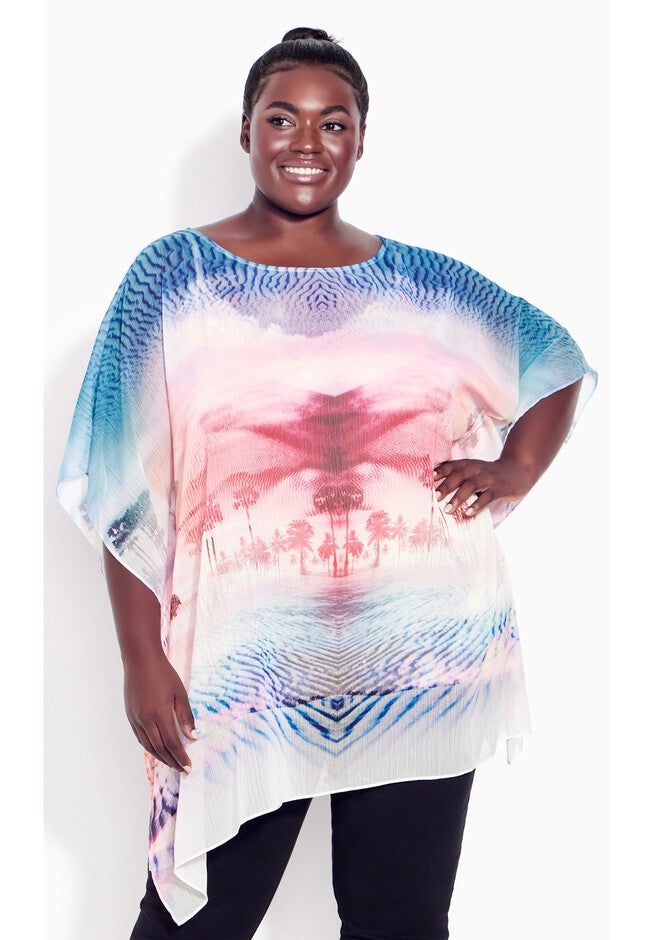 Watercolor Poncho, PARADISE, hi-res image number null