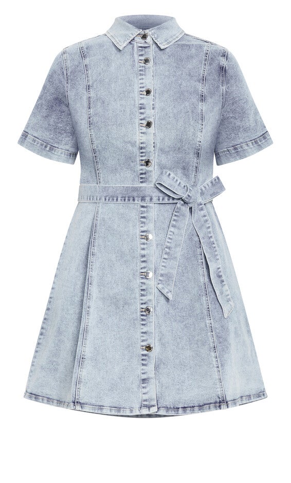 Carter Dress - washed denim, WASHED, alternate image number null