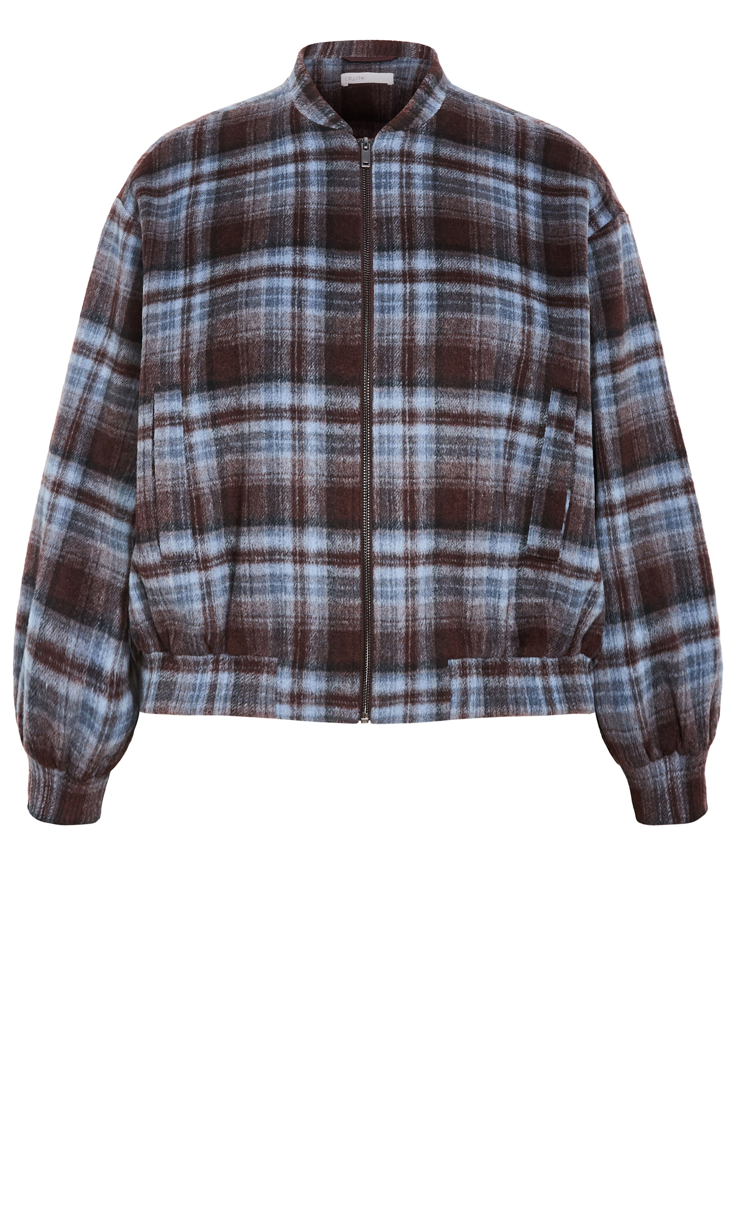 Mila Check Bomber Jacket, BROWN, alternate image number 5