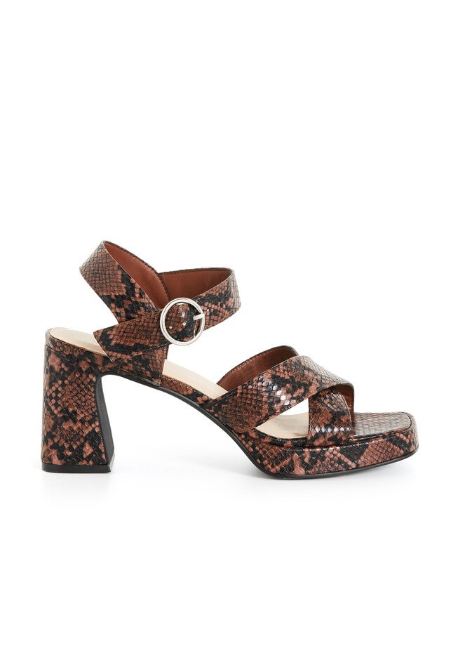 WIDE FIT Josie Platform - brown snake, BROWN, hi-res image number null