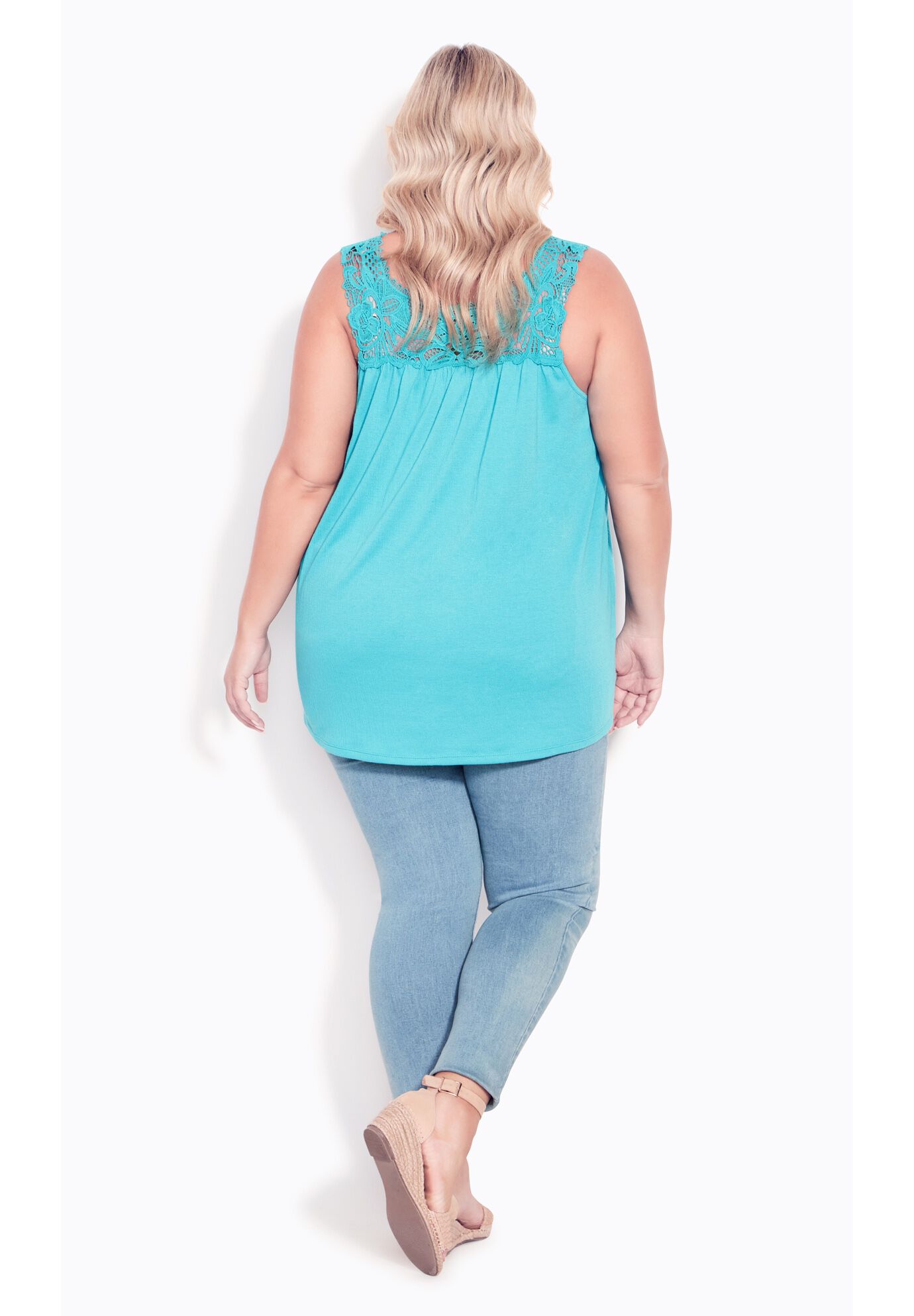 Allegra Crochet Top, TURQUOISE, alternate image number 4