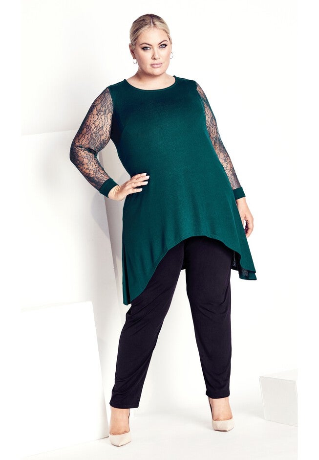 Lacey Sleeve Tunic, DARK SEA, hi-res image number null