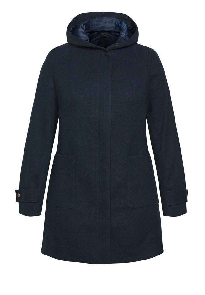 Voyager Faux Wool Coat, NAVY, alternate image number 6