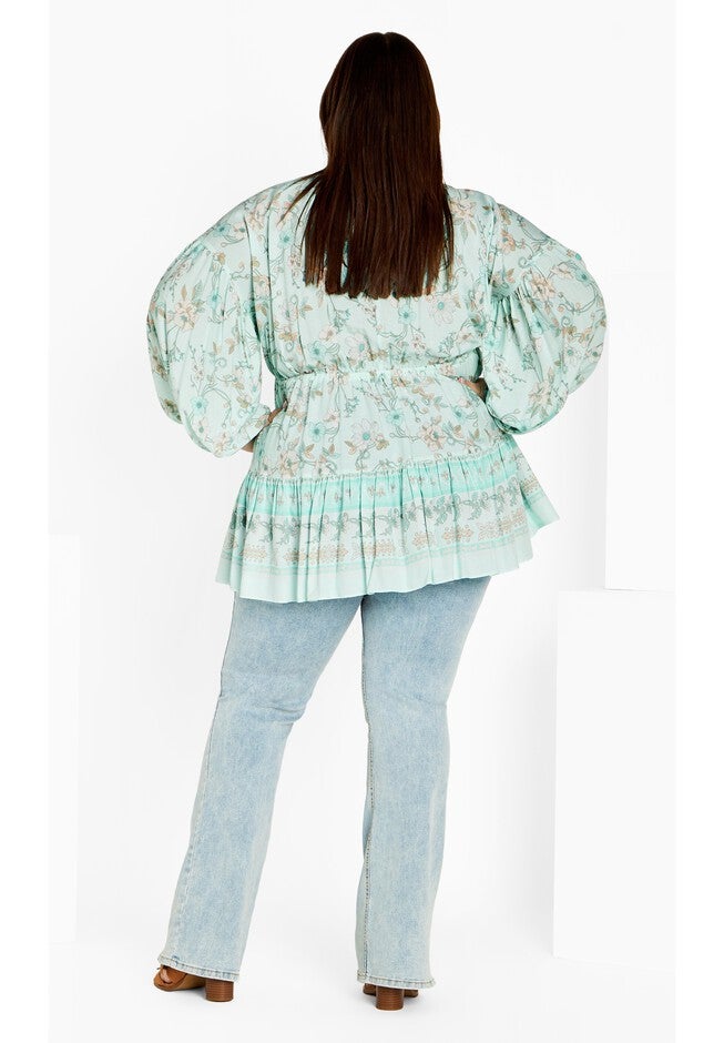 Spirited Floral Tunic - seafoam, GREEN, alternate image number 3