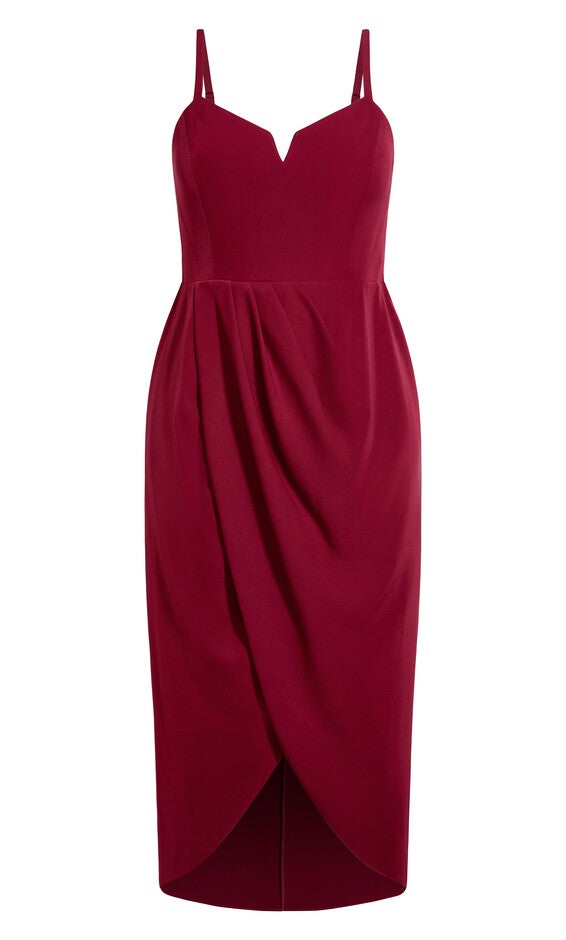 Sassy V Dress - ruby, RUBY, alternate image number 4