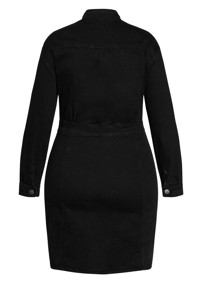 Denim Rider Dress - black wash, BLACK, alternate image number null