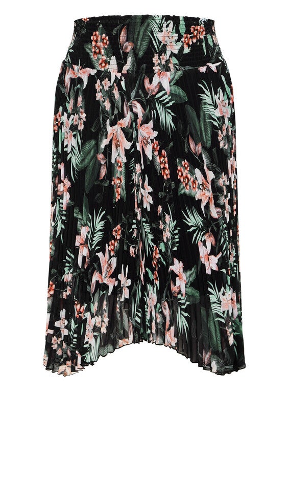 Natalie Print Skirt - black, BLACK, alternate image number 4
