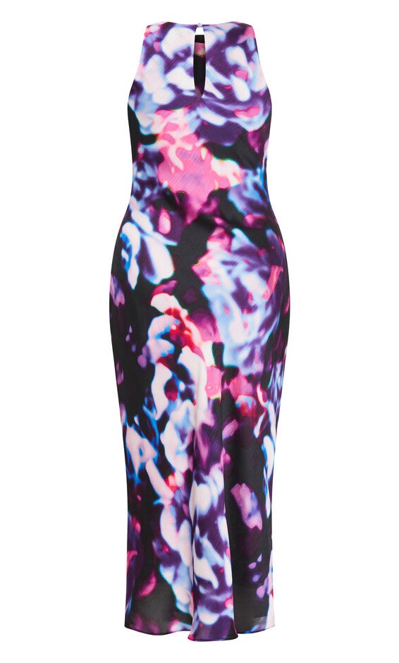 Halter Print Dress - purple, BLUE, alternate image number null