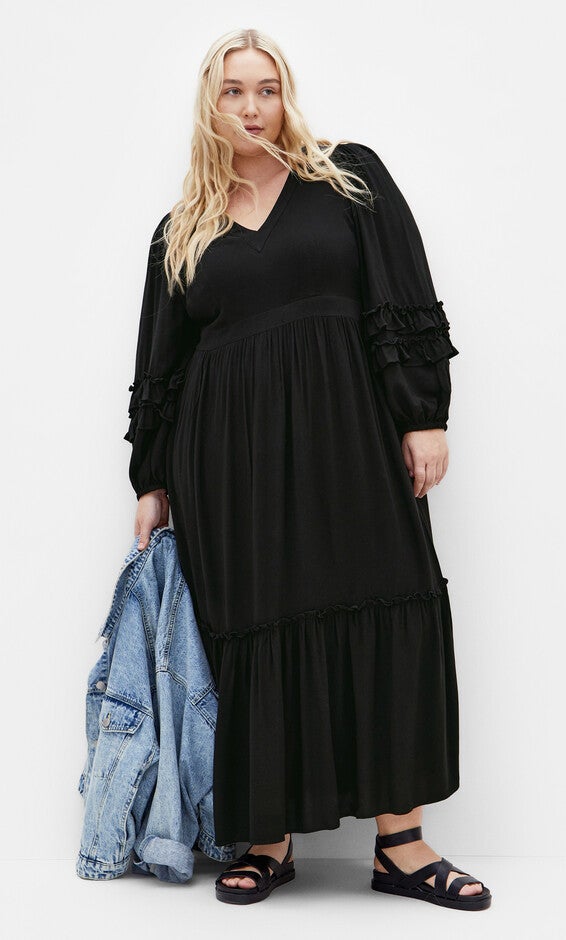 Malia Plain Maxi Dress - black, BLACK, hi-res image number null