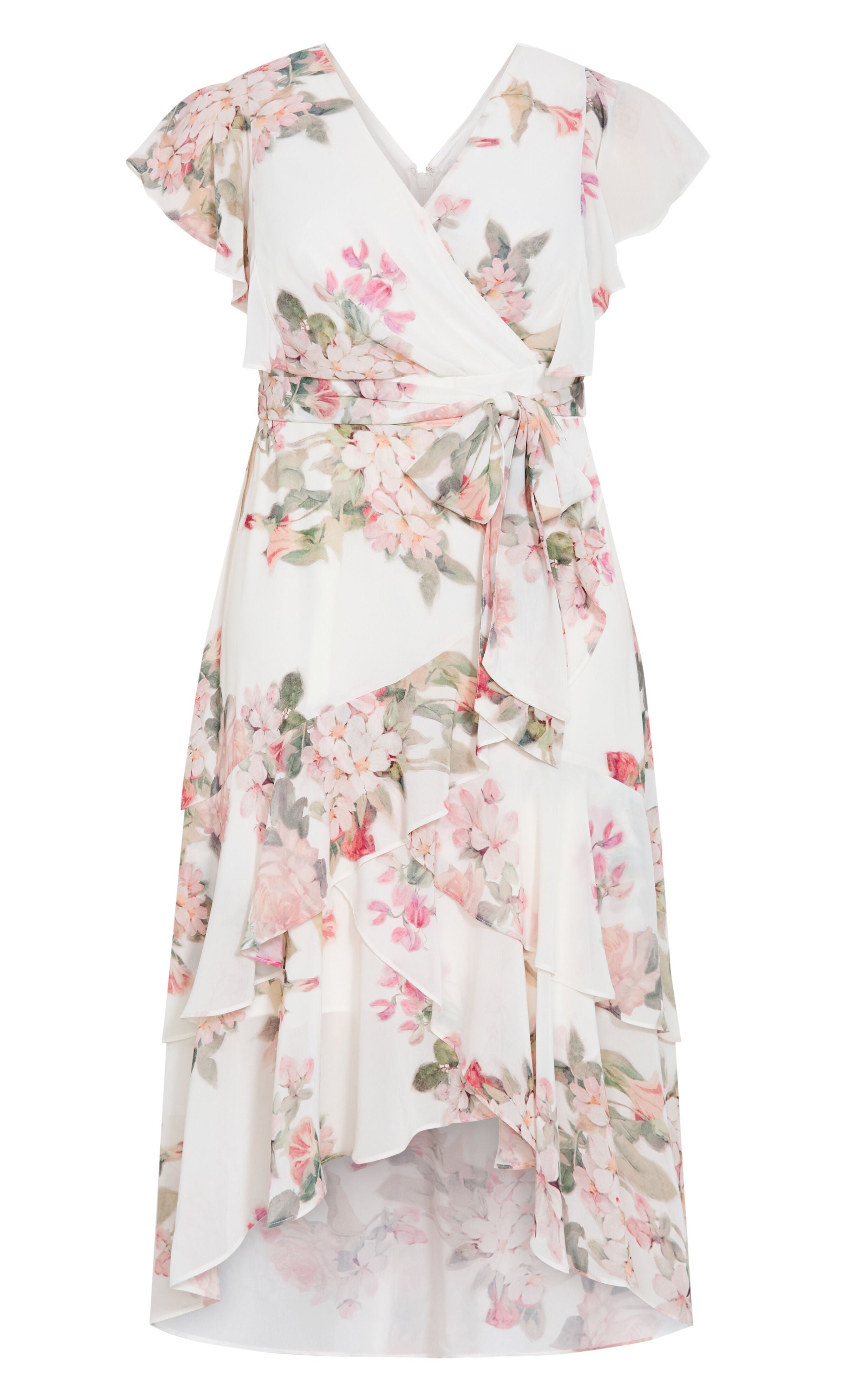 Demure Floral Maxi Dress, WHITE, alternate image number 3