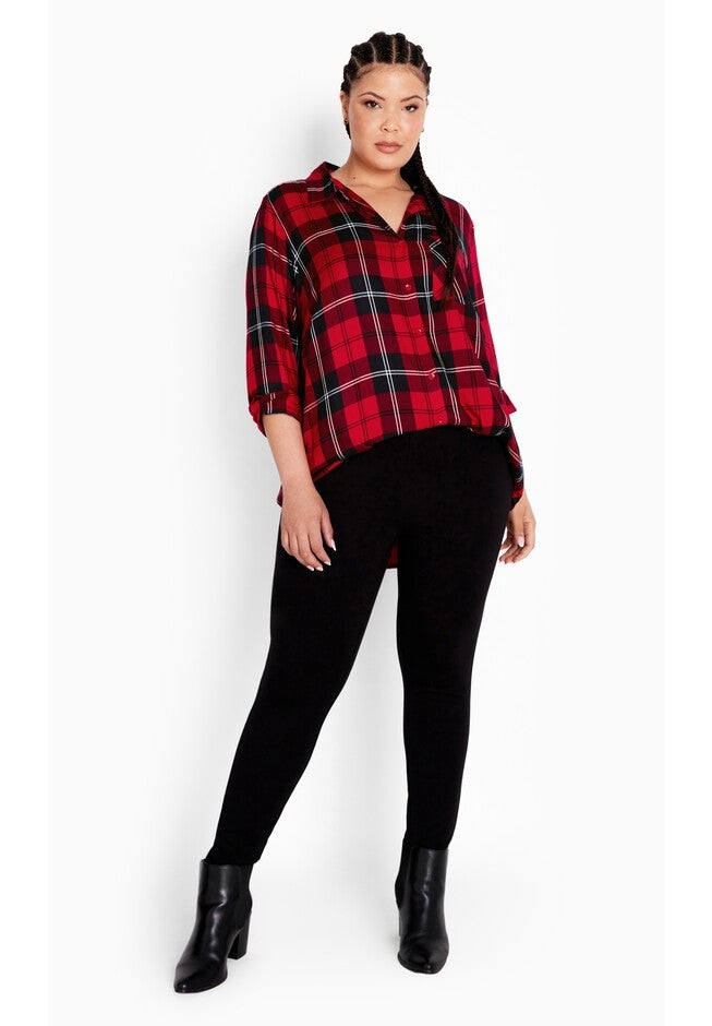 Kylee Check Shirt, RED BLACK, on-hover image number 1