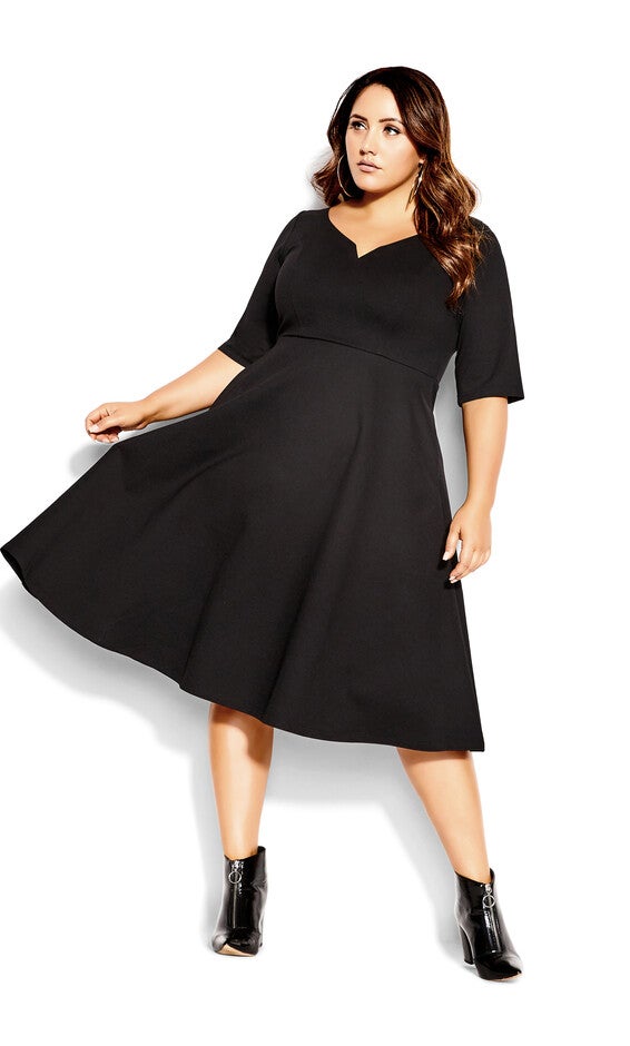 Cute Girl Elbow Sleeve Dress - black, BLACK, alternate image number 4