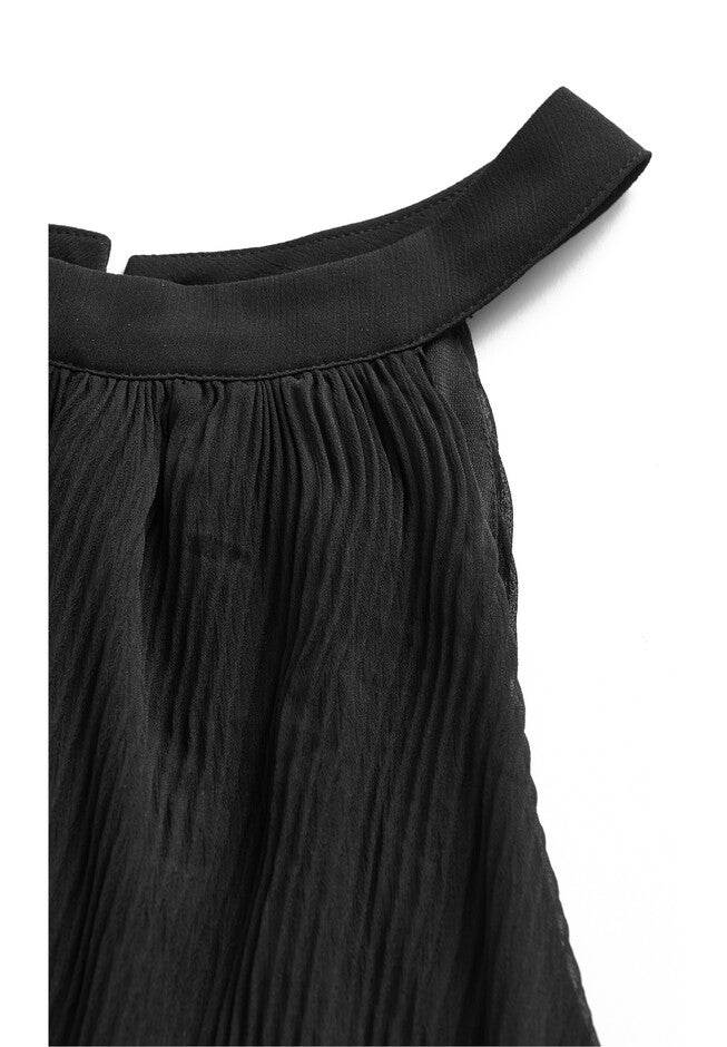 Pleated Crush Top - black, BLACK, alternate image number 5