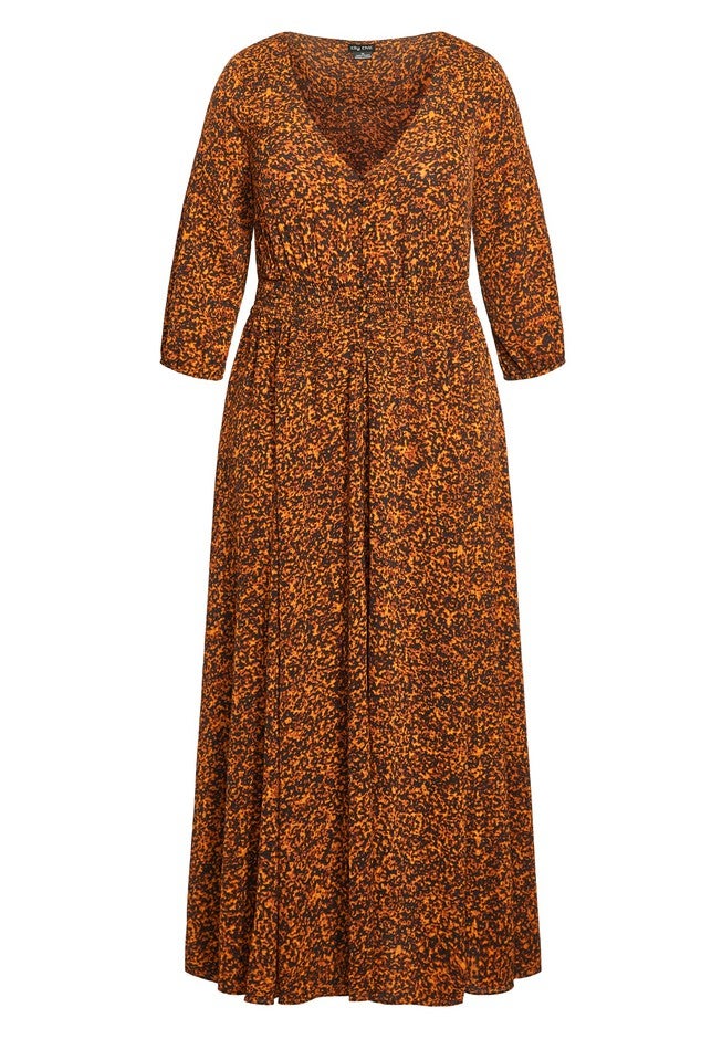 Desire Print Maxi Dress - tangerine, ORANGE, alternate image number null