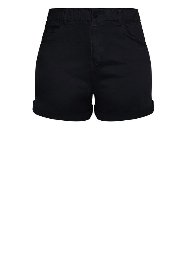 Ruffle Waist Short - black, BLACK, alternate image number 3