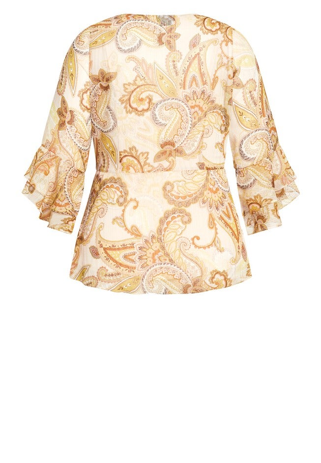 Paisley Flutter Top - neutral, BEIGE, alternate image number 4